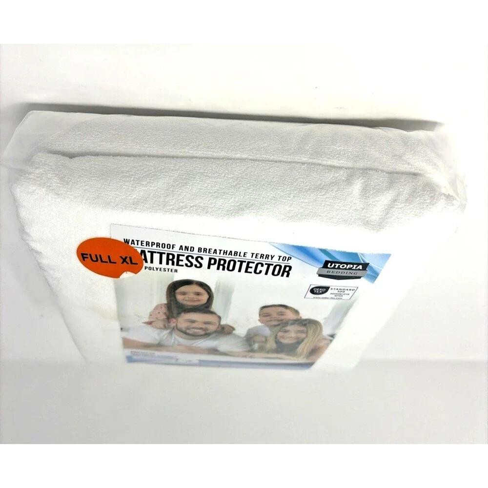 Utopia Bedding Waterproof White Terry Top Mattress Protector Full XL Dorm Apt